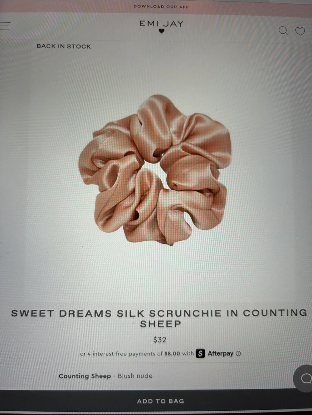 Emi Jay Scrunchie in Counting Sheep, NIB